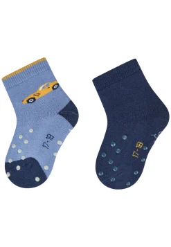 ABS Krabbelsocken 2er Pack Aufziehauto Uni