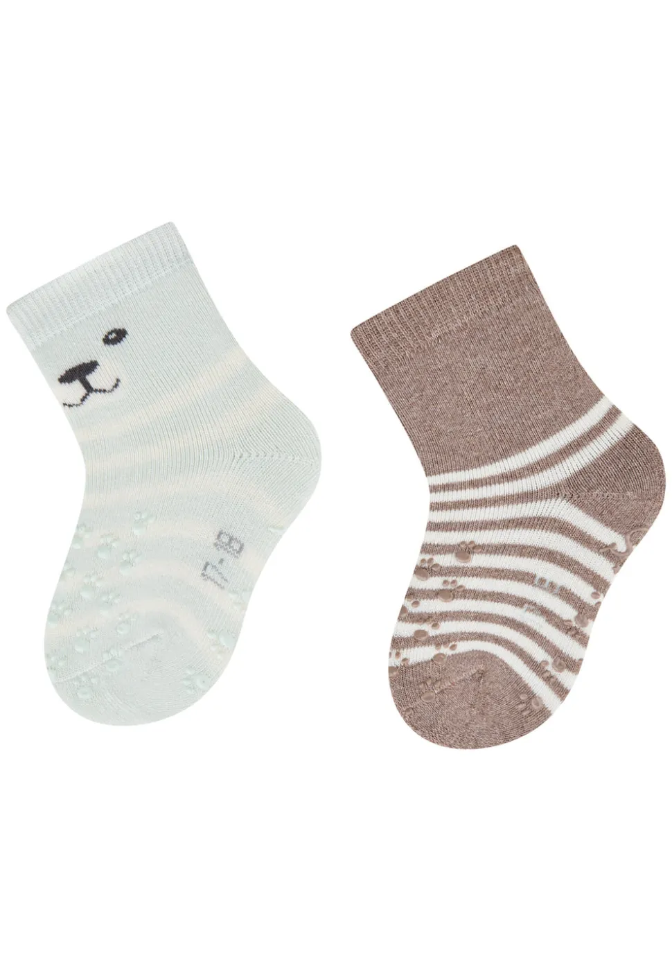 ABS Krabbelsocken 2er Pack Eisbär und Ringel