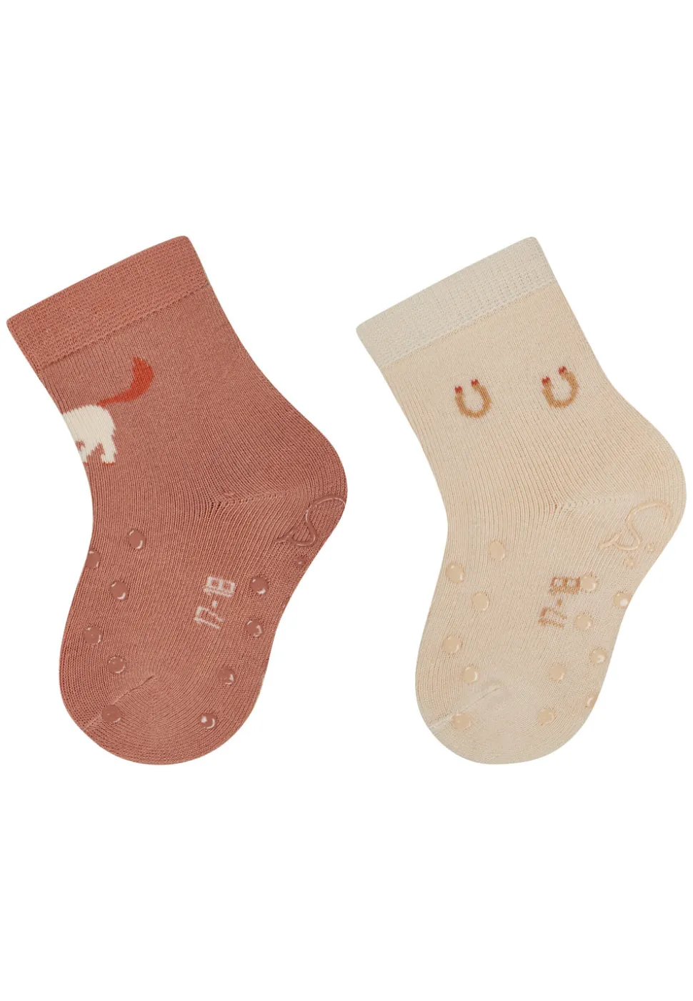 ABS Krabbelsocken 2er Pack Pferd Hufeisen