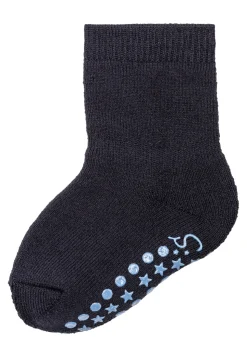 ABS-Socken Wolle uni mit Innenfrottee