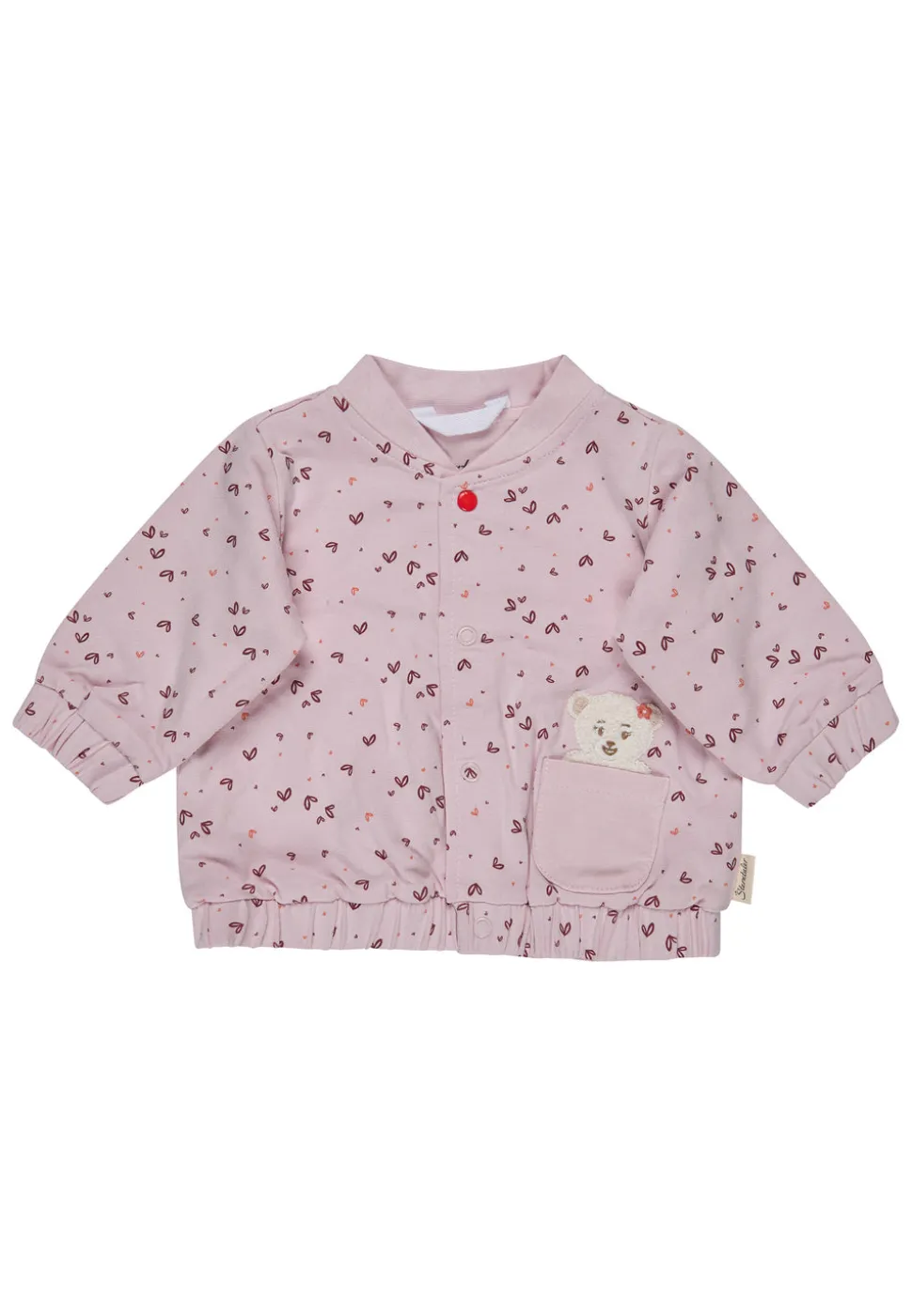 Babyjacke Herzen mit Bär Applikation