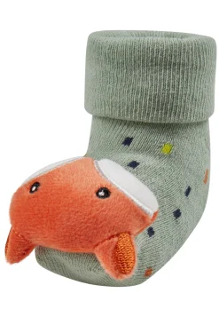 Baby-Rasselsocken Fuchs – mit Print & Innenfrottee