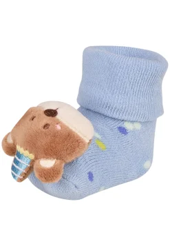 Baby Rasselsocken mit Bären-Figur