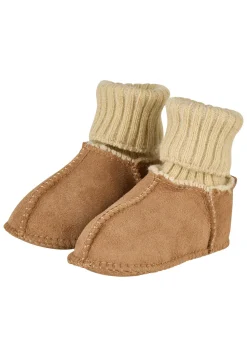 Baby Schuhe Lammfell mit Strickbündchen