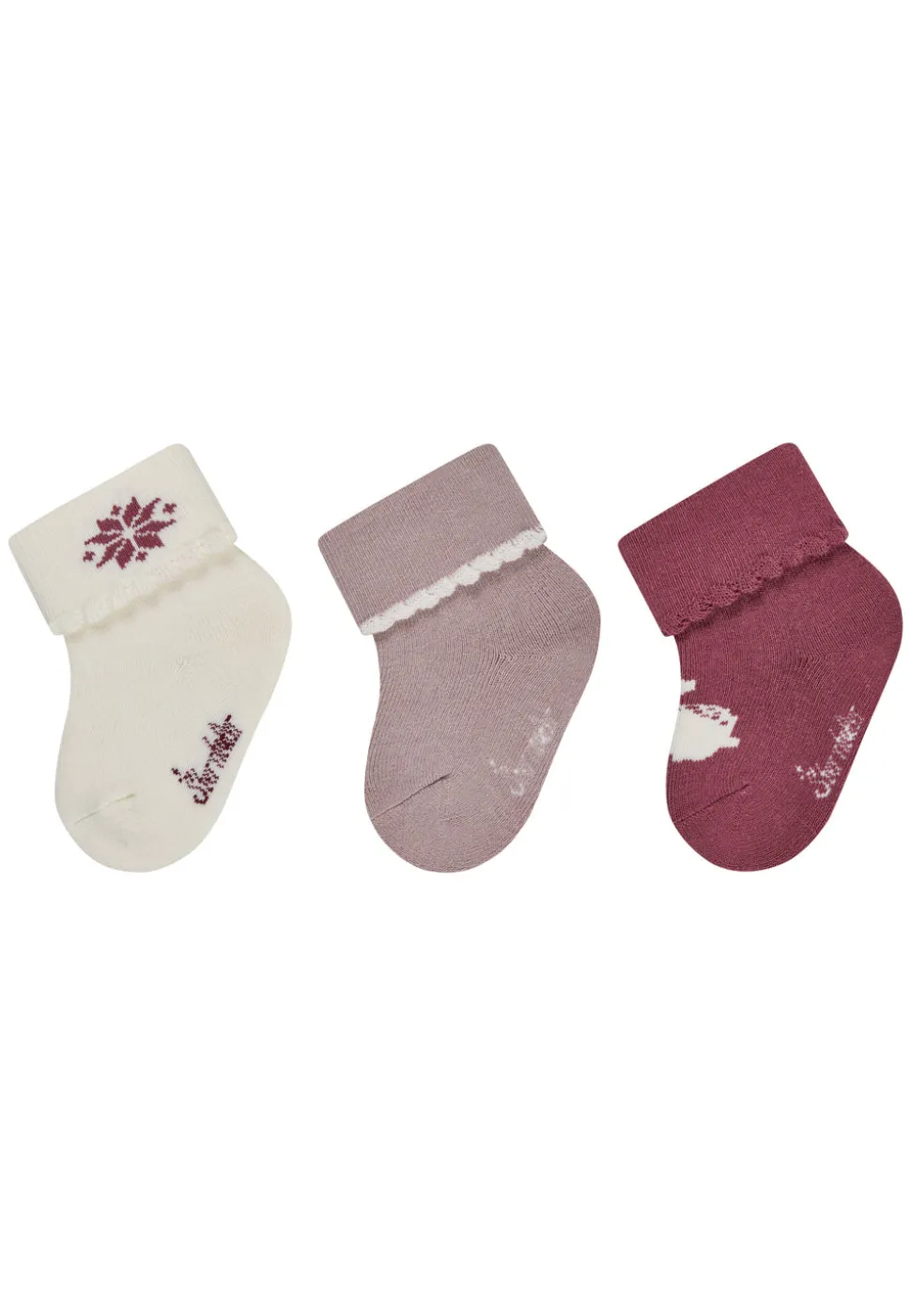 Baby Socken 3er Pack Schneeflocke Hase