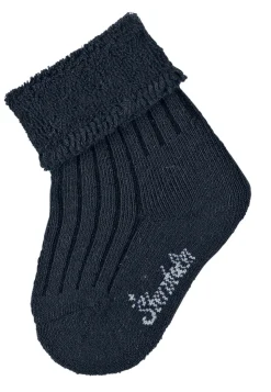 Baby Socken uni mit Umschlag & Innenfrottee