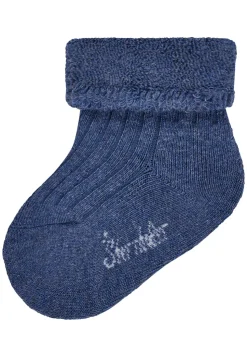 Baby Socken uni mit Umschlag & Innenfrottee