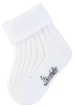 Baby Socken uni mit Umschlag & Innenfrottee