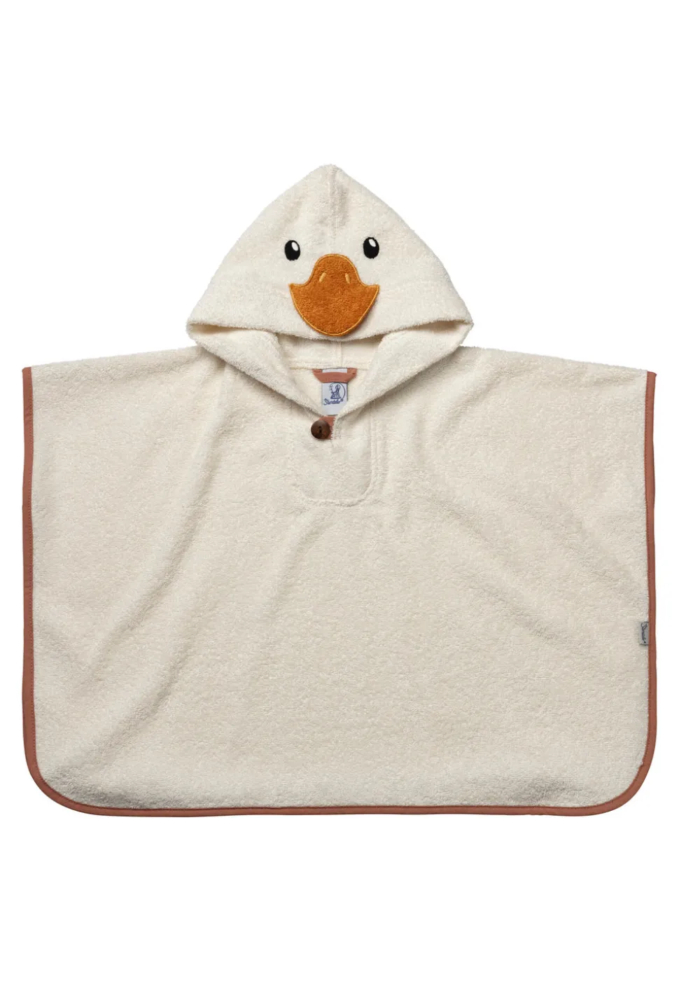 Badeponcho Ente Edda aus Baumwolle in ecru