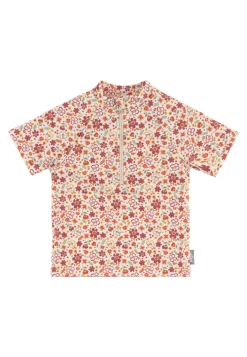 Badeshirt Blumen kurzarm UV 50+ mit Stehkragen