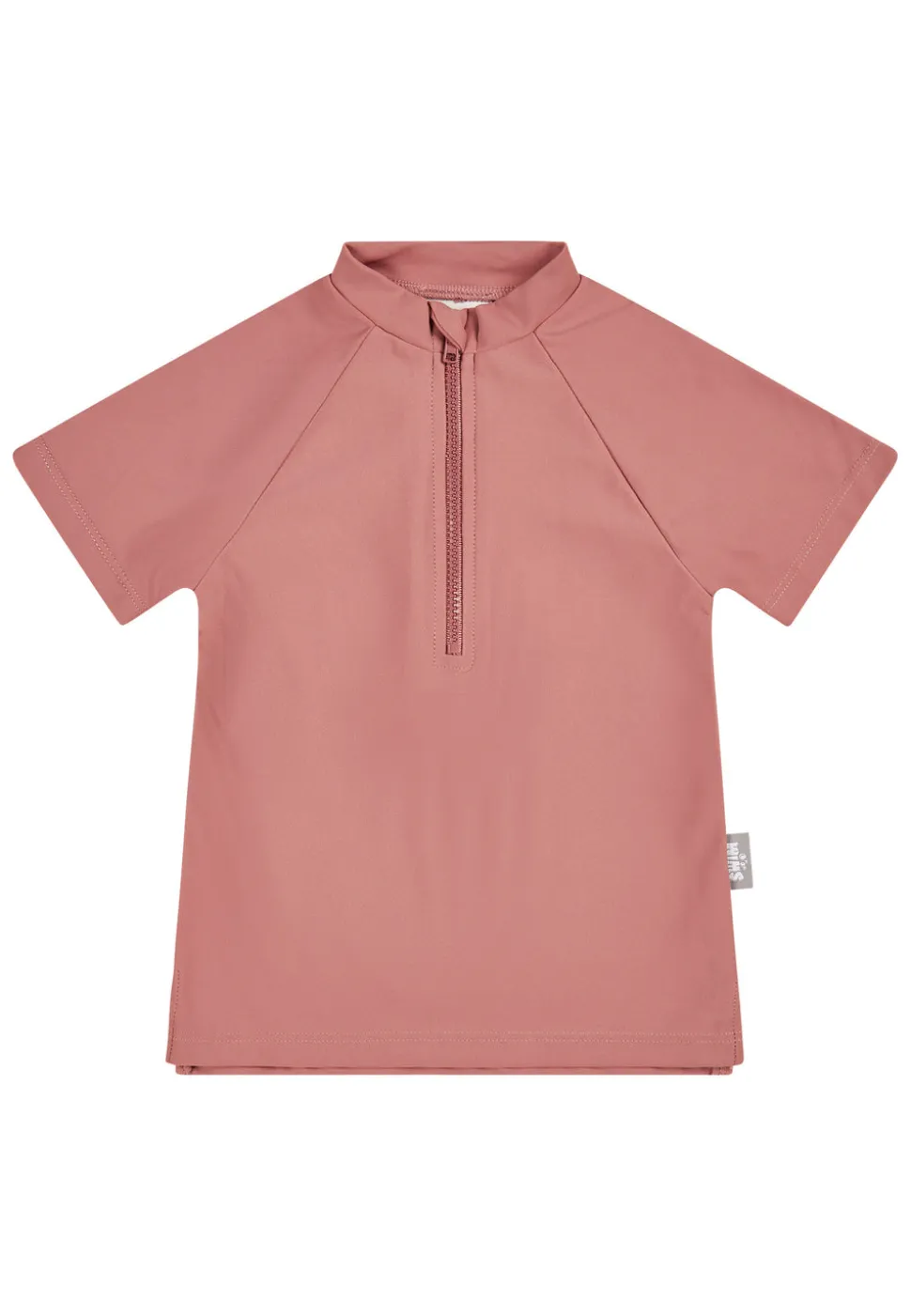 Badeshirt kurzarm uni mit Reißverschluss UV 50+