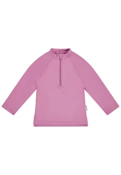 Badeshirt langarm uni mit Reißverschluss UV 50+