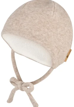 Beanie aus Melange-Viskose mit Ohrenklappen