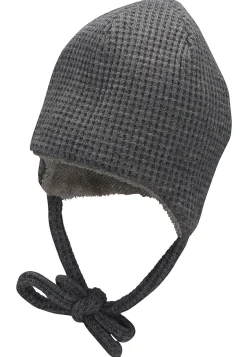 Beanie aus Viskose Mischgewebe in Waffeloptik