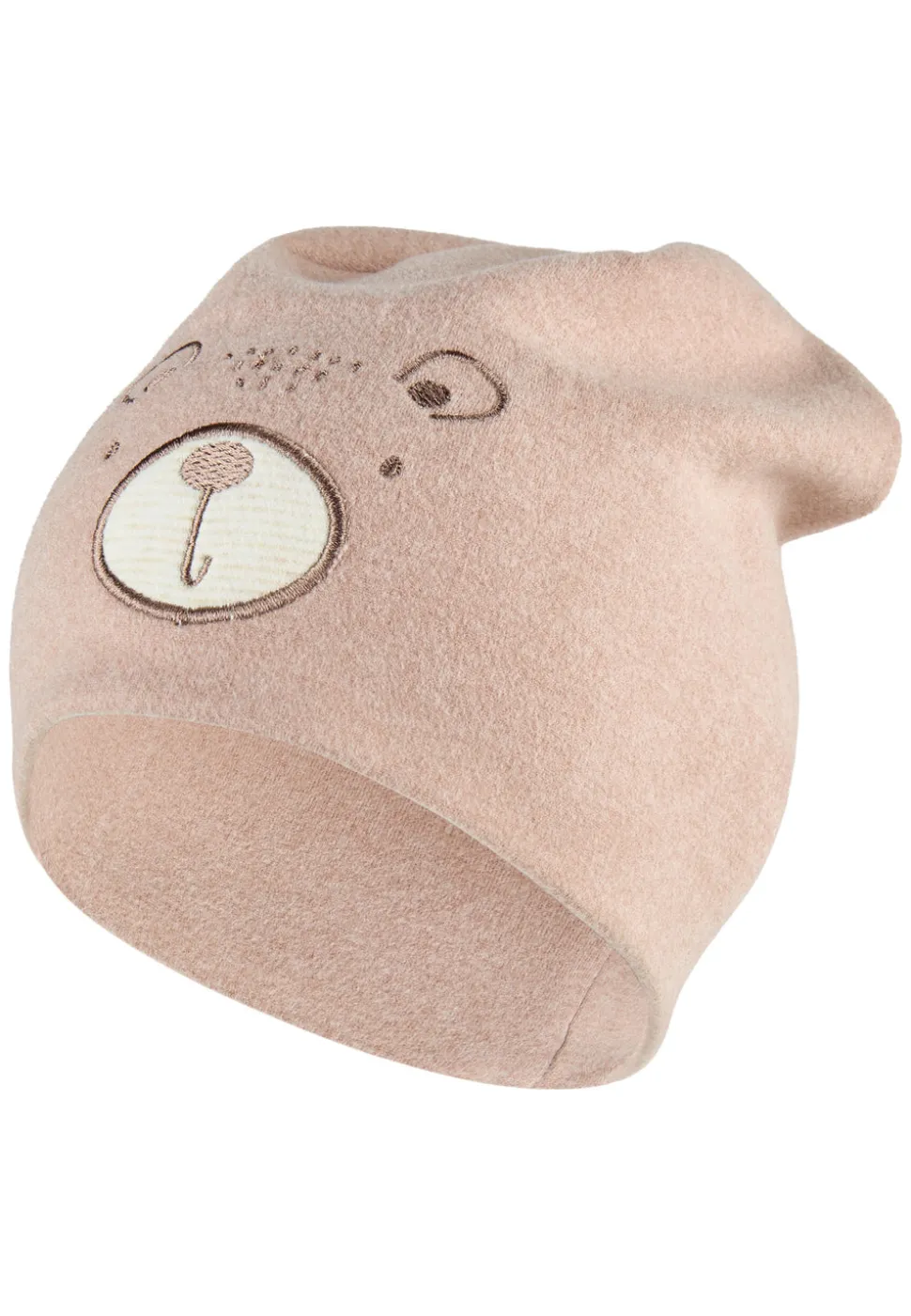 Beanie Double Face mit Bär Stickerei