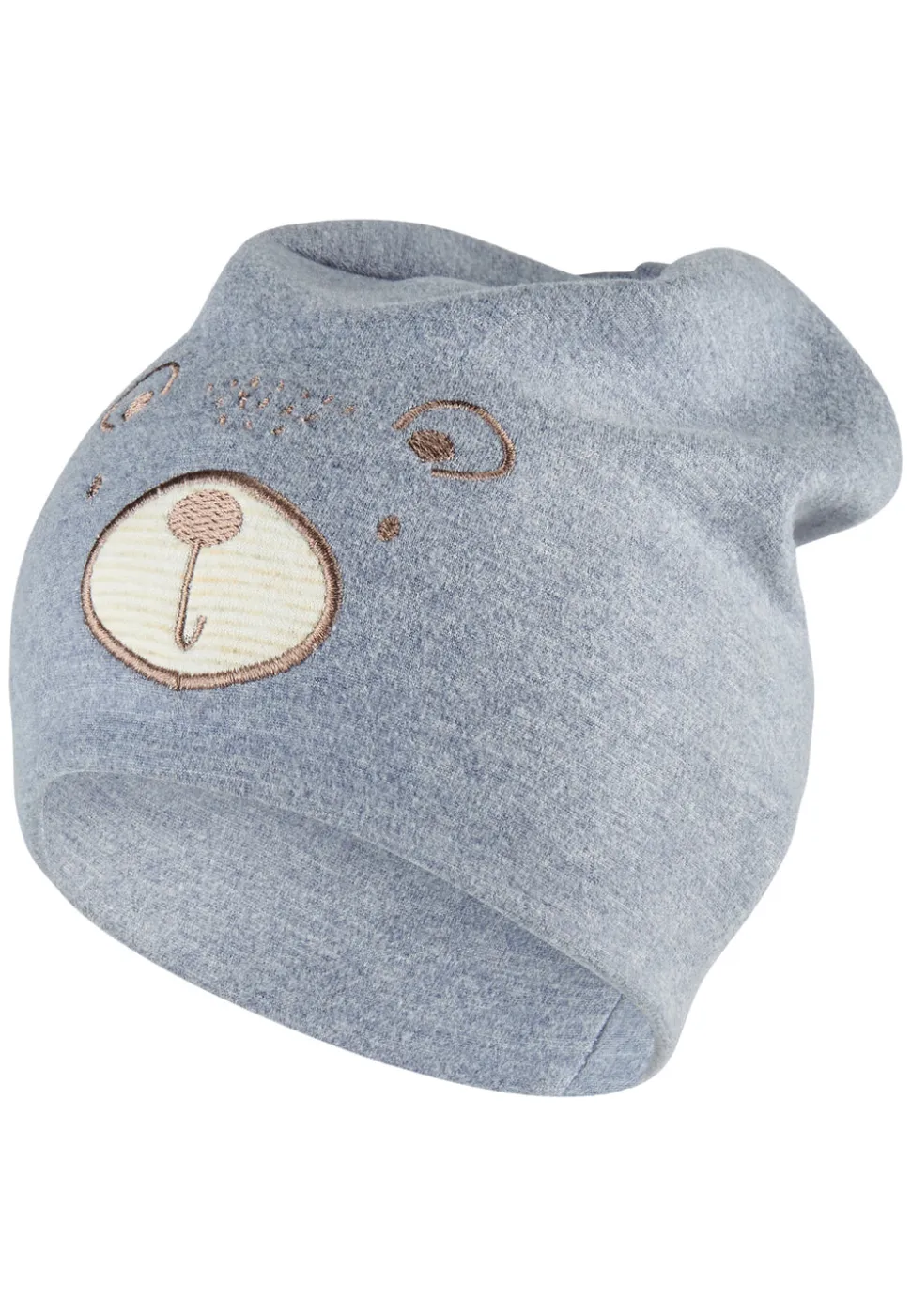 Beanie Double Face mit Bär Stickerei