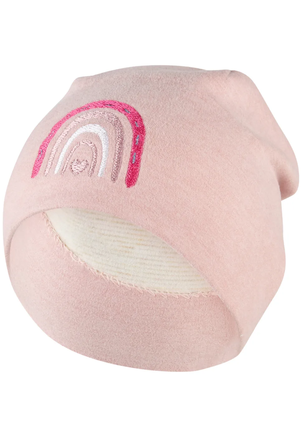 Beanie Double Face mit Regenbogen Stickerei