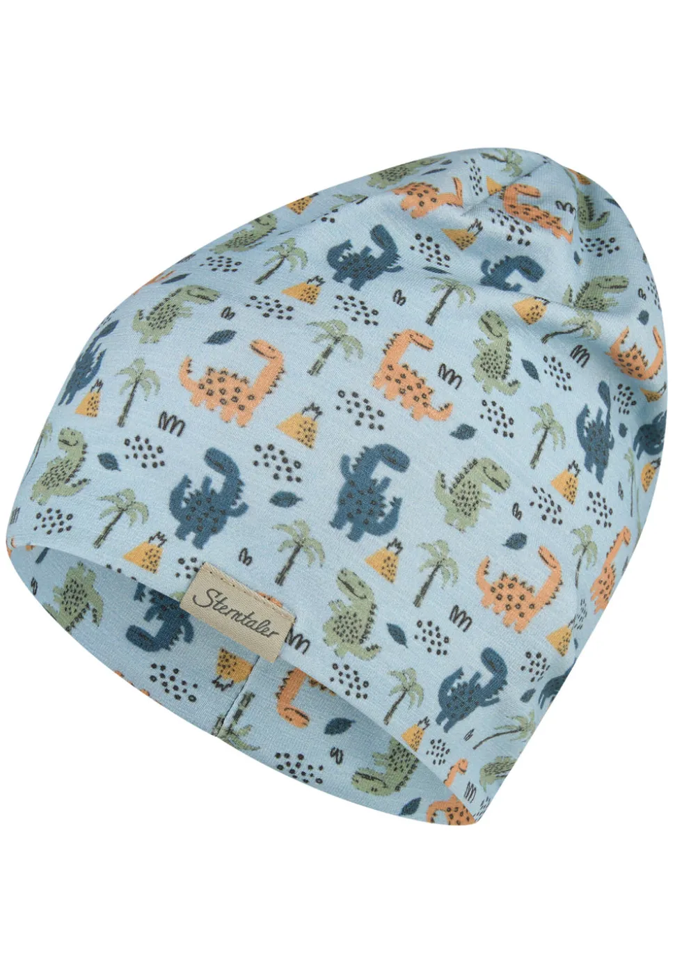 Beanie mit Dinokindern zwei Tragevarianten