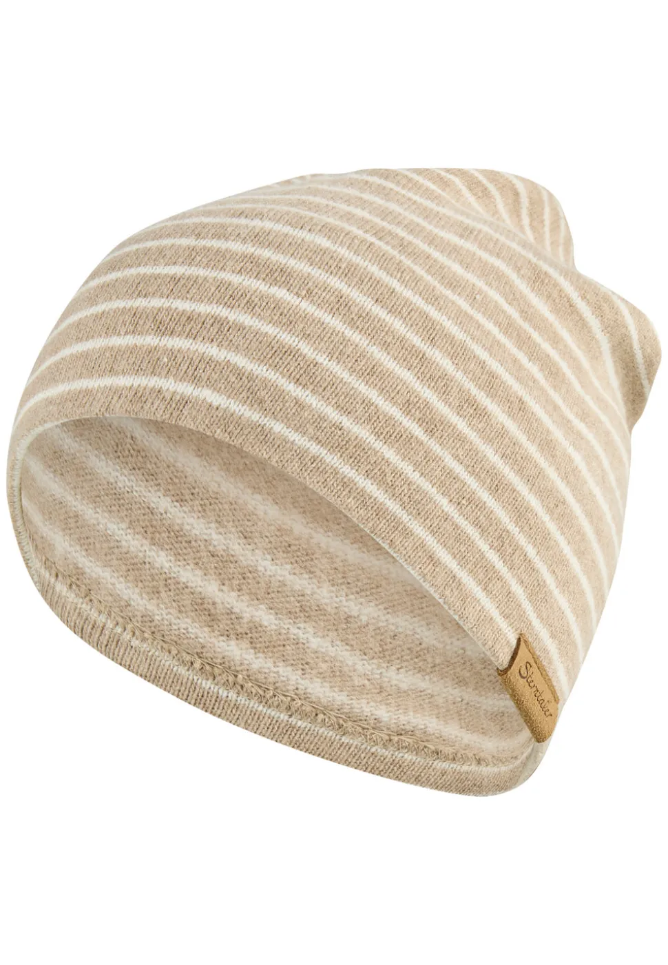 Beanie Querstreifen mit zwei Tragevarianten