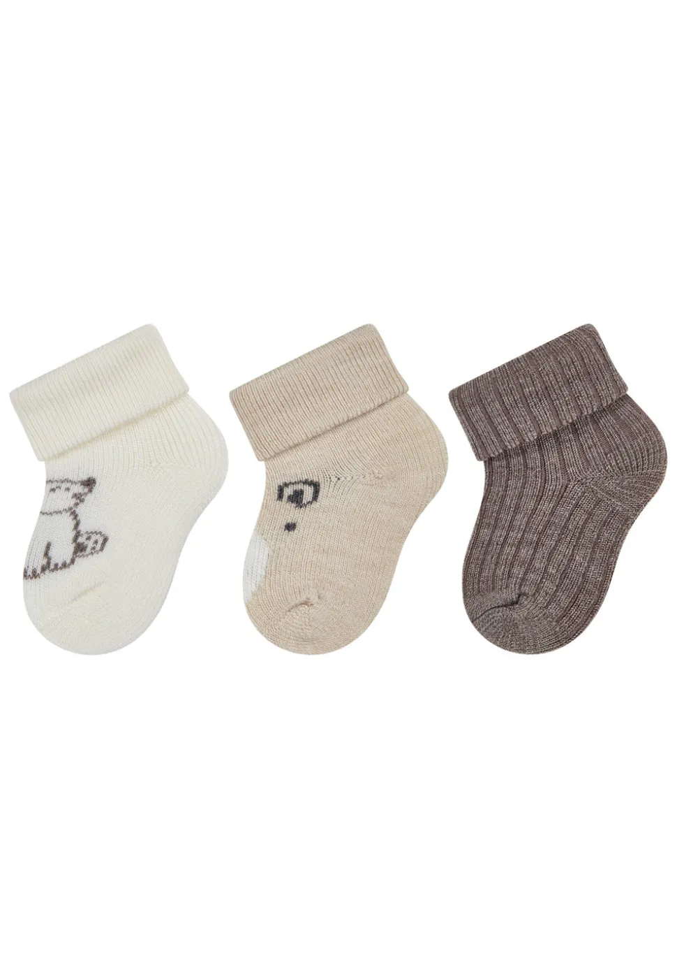 Erstlingssocken 3er-Pack Bär (Wolle)