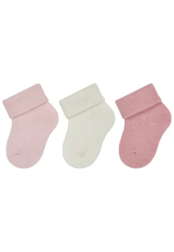 Erstlingssocken 3er-Pack uni Wolle