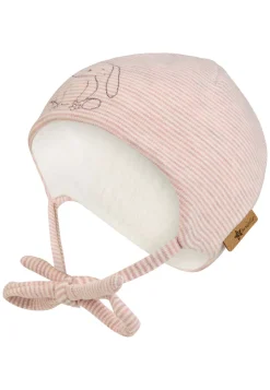 Gefütterte Melange-Beanie mit Hase & Ohrenklappen