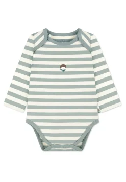 GOTS Langarm-Body Esel Emmi, gestreifter Jersey
