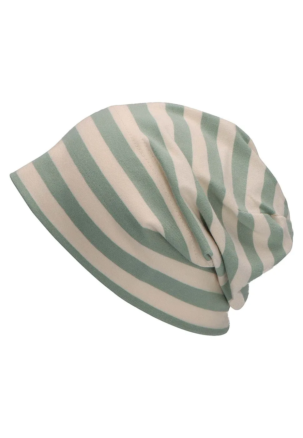 GOTS Slouch-Beanie aus Jersey (Bio) mit Streifen
