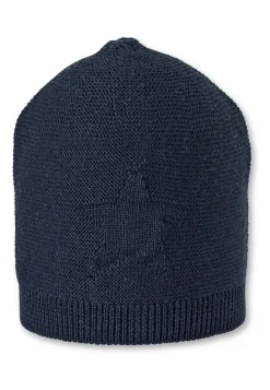 GOTS Strickmütze mit Stirnmotiv Stern in 3 Farben