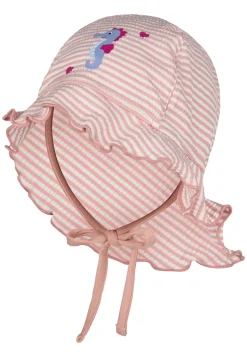Schirmmütze mit Nackenschutz Seersucker Seepferdchen