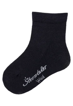 Socken aus Wolle uni mit Elastikbund