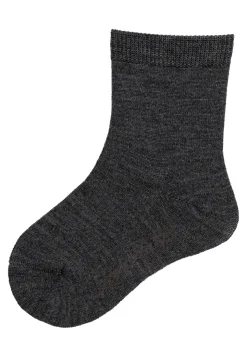 Socken aus Wolle uni mit Elastikbund