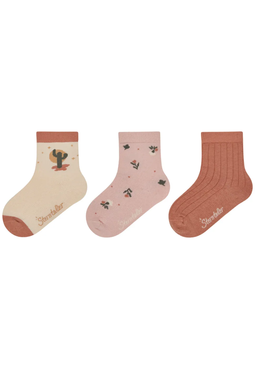 Socken 3er Pack Kaktus Blumen