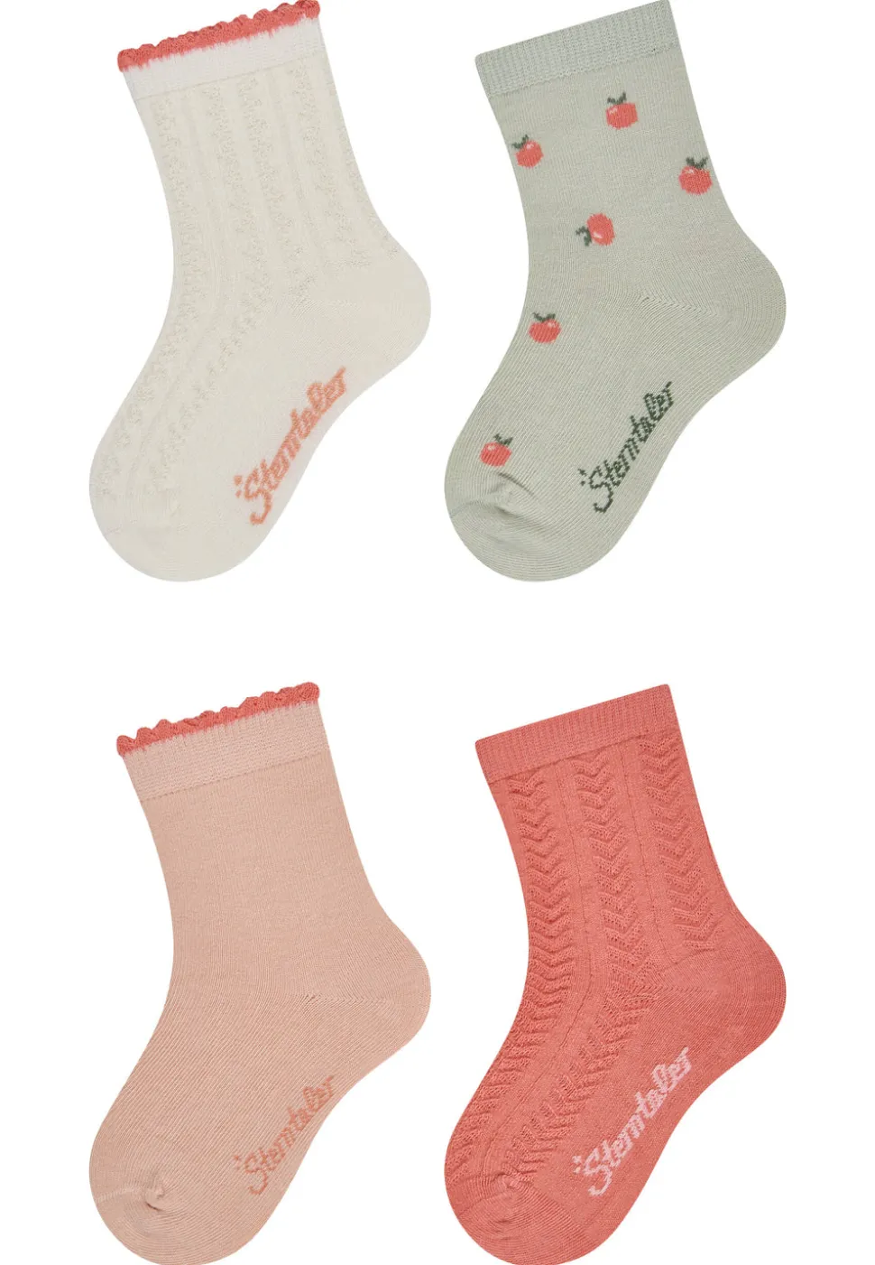 Socken 4er Pack Äpfel Struktur
