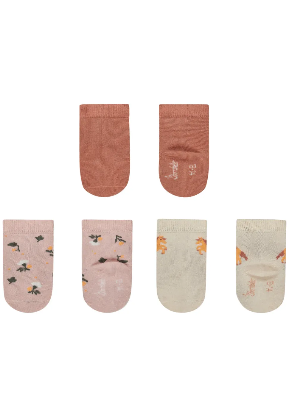 Socken 3er Pack Pferd Blumen