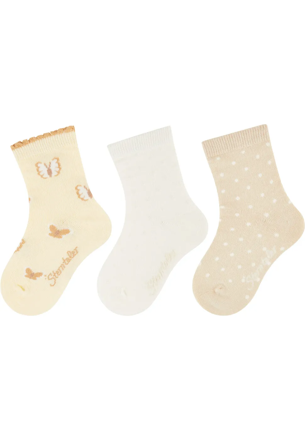Socken 3er Pack Schmetterling Punkte