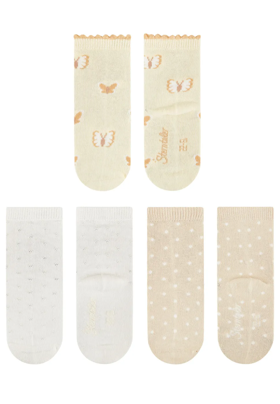 Socken 3er Pack Schmetterling Punkte
