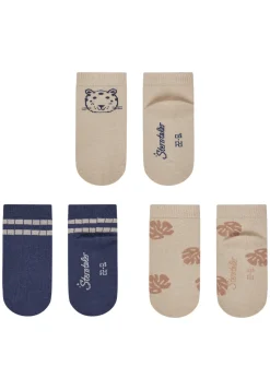 Socken kurz 3er Pack Tiger Blätter