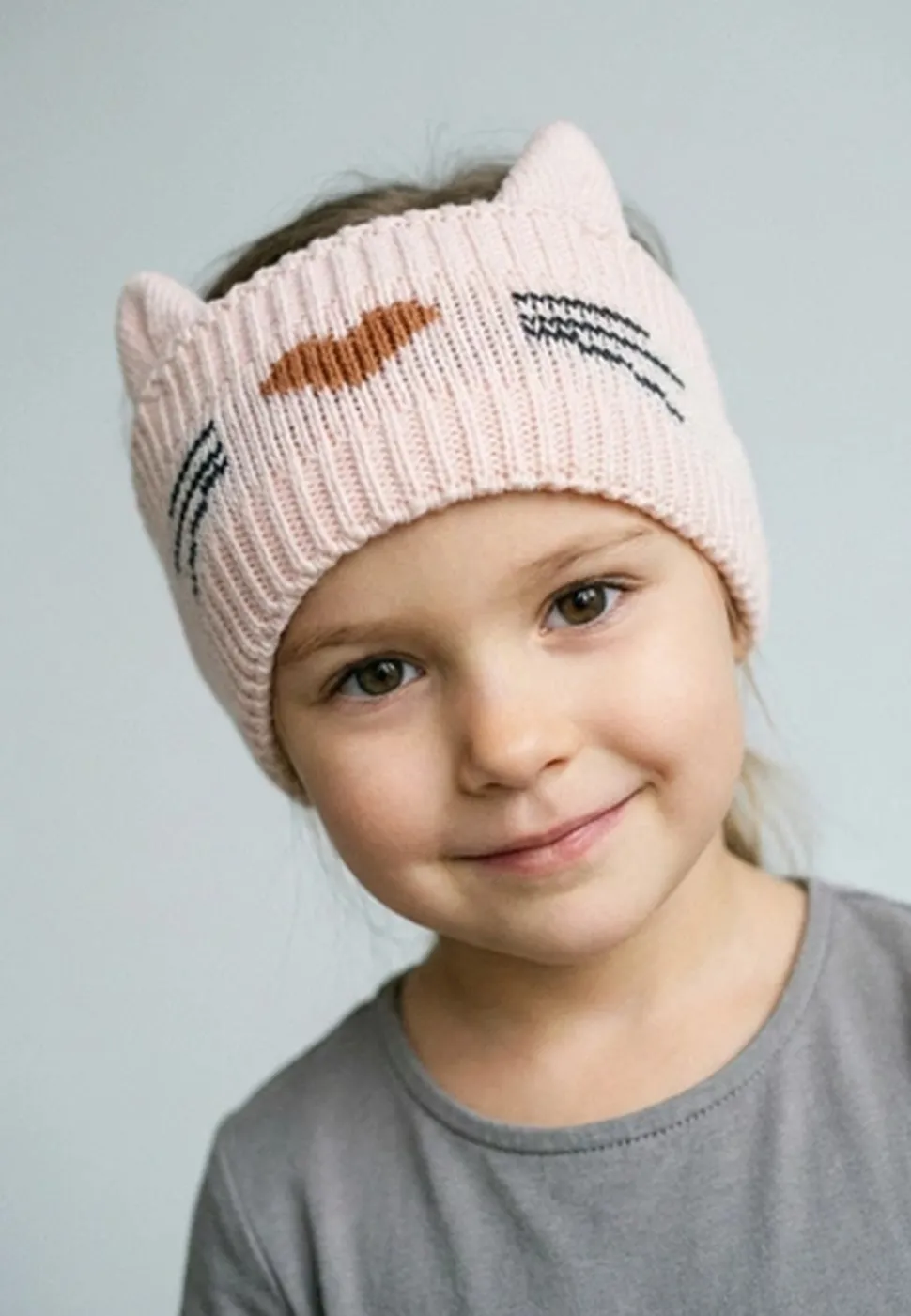 Stirnband Katze mit Ohren und Fleece-Futter