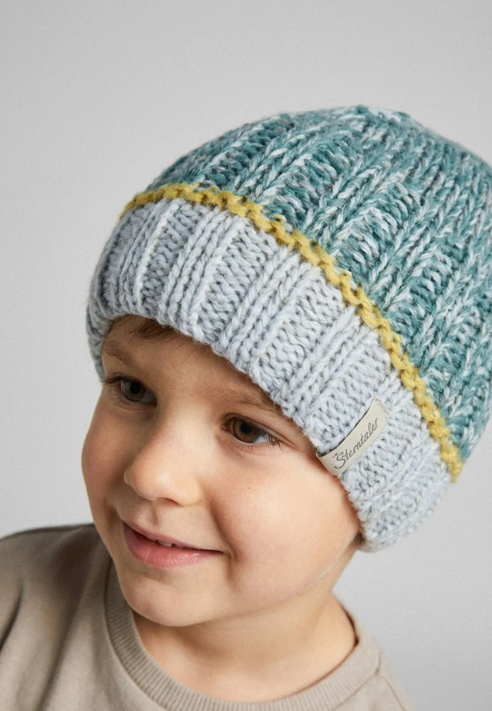 Strickmütze Farbmix mit Fleece-Futter