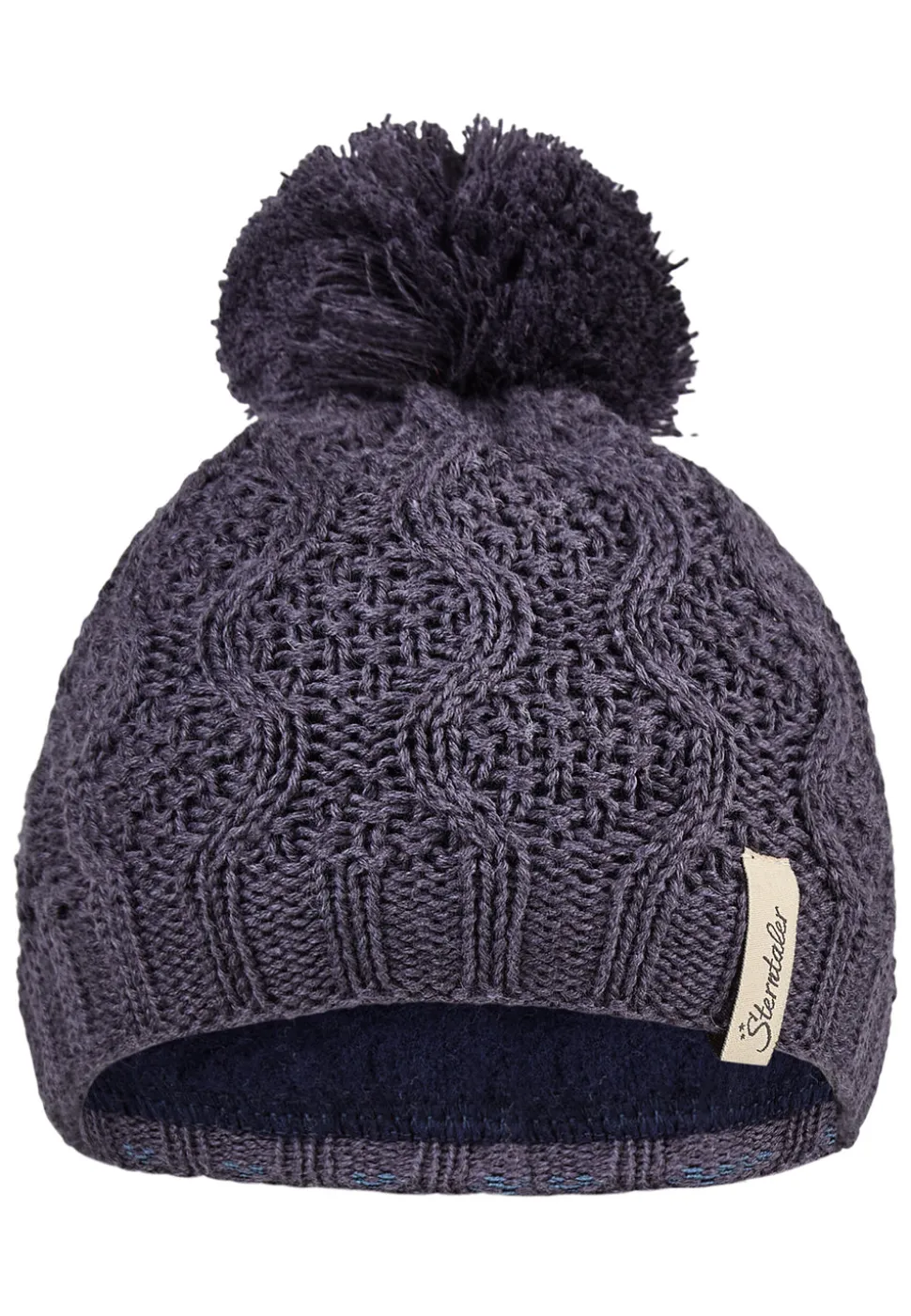 Strickmütze mit Bommel uni