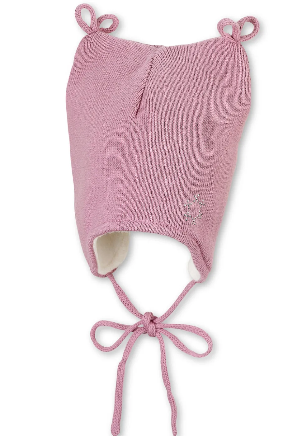 Strickmütze mit Strassschneeflocke