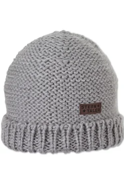 Strickmütze mit Umschlag und Logo-Patch