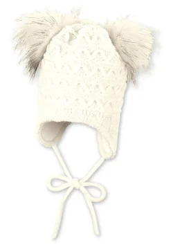 Strickmütze mit zwei Pompons